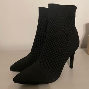 Mia black sock bootie heels size 7